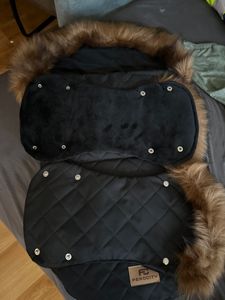 Babyvoetenzak en wanten, set, afmetingen 85 cm, met Polar Minky, wintervoetenzak voor kinderwagens, zwart [071] Klantenfoto 1