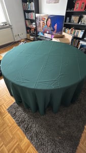 MEBLE ODNOWA, Okrúhly obrus, Matný obrus, Béžový, 320 cm, Obrus na bankety a svadby, Ochrana stola, Elegantný, Tvarovo stabilný, Pružný, Odolný, Možno prať v práčke Fotografia od zákazníka č. 1