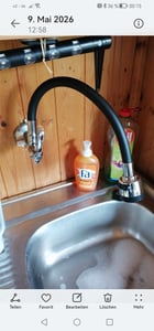 Delvant FLEKO kuchynská drezová batéria s ohybným ramienkom, nástenná kuchynská batéria s ohybným výtokom čierna Fotografia od zákazníka č. 1