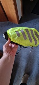 2x Regenschutz Fahrradhelm Neon Gelb Helmüberzug Fahrrad reflektierende Streifen Kunden-Foto 3