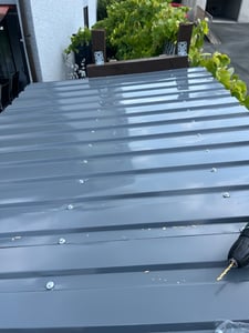 Mondeer 12xTrapezblech 115 x 45 cm=6.21 ㎡ Dachplatten für Gerätehaus Carport verzinkt Profilblech Wandblech Dachblech Wellblech Dachplatten Kunden-Foto 1