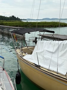3 Stangen Bimini Top Deluxe aus Edelstahl 155-169cm Breite. Höhe 117cm Kunden-Foto 2