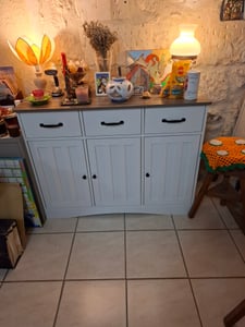 BEALIFE Příborník se zásuvkami | Retro šedá, 140x40x90 cm z MDF se zaoblenými rohy a ochranou proti překlopení | Do jídelny, obývacího pokoje a předsíně | AP53 Fotografie od zákazníka č. 3
