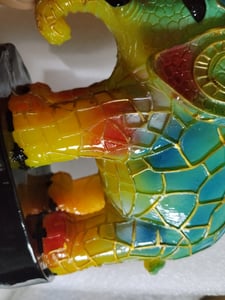Elefant Lampe, Elefantlampe Mosaik, Nachttischlampe, USB Nachtlicht Elefant mehrfarbig, vintage buntglas lampe,Bedside lamp,Schlafzimmer Deko Geschenk Kunden-Foto 2