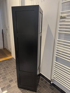 COSTWAY 4-stufiges Hochschrank, Aufbewahrungsschrank schmal, Bodenschrank mit Tür, Vorratsorganisator 40 x 37,5 x 150cm, Weiß Kunden-Foto 1