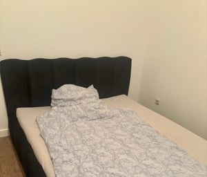 MOTIVENA Nunu Bubble Polsterbett 200x200 mit Bettkasten, Metall Lattenrost, Bubble Bett 200x200 Beige Samt (Amor 04) Kunden-Foto 1