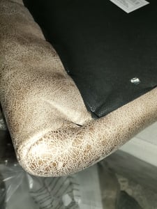 Hela Tische, 4er Set Esszimmerstuhl, Vierfußstuhl Susi - Kunstleder Beige - Metallgestell verchromt - Bügelgriff - Steppnähte -Belastbarkeit ca. 120kg Kunden-Foto 1