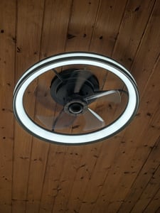 Jayseuw Deckenventilator Ø 50cm LED Deckenleuchte mit Beleuchtung und Fernbedienung Deckenlampe Kunden-Foto 1