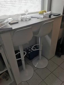 2er Set Barhocker,Drehbare Barstuhl Tresenhocker Küchenhocker Höhenverstellbar aus Kunstleder - Weiß Kunden-Foto 1