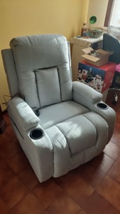 FCH Elektrisch Aufstehhilfe Massagesessel mit Massage Wärmefunktion, Ruhesessel mit Becherhalter, Fernbedienung und Seitentasche, TV Sessel，Schwarz Kunden-Foto 14