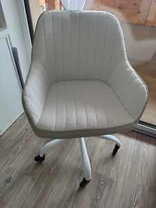 SONGMICS Schreibtischstuhl mit Samtbezug, höhenverstellbar, für Schminktisch, pastellrosa Kunden-Foto 2