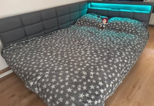 Cama juvenil UnboxG de 140x200 cm con USB y Tipo-C, cama infantil convertible en sofá con cajón y compartimento de almacenamiento, cama con espacio de almacenamiento, diseño clásico, color gris Foto del cliente 1