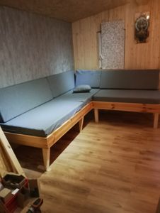 POKAR Palettenkissen Palettenauflagen mit abnehmbarem Bezug Palettensofa, Größe:Deko-Kissen 40x40, Farbe:Dunkelblau Kunden-Foto 2