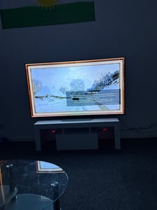 vidaXL TV-Schrank mit LED-Leuchten Weiß 120x35x40 cm Kunden-Foto 1