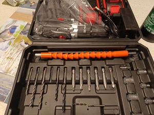 3in1 Akkuschrauber, Akku Bohrschrauber Set, Schlagbohrmaschinen, 25 Gänge Drehmomenten, Doppelte variable Geschwindigkeitsregelung, LEDs, 2 Akkus Kunden-Foto 3