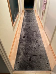 Läufer MARL 100x400 cm Kurzflor Designer Teppichläufer in Grau Antirutsch Gel Basis Teppich Kunden-Foto 1