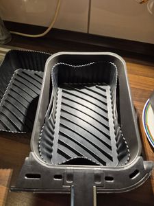 Silikonform für Heißluftfritteuse, 2Pcs Airfryer Zubehör, Silikoneinsatz Air Fryer Accessories für Dual Zone Heißluftfritteuse, Blätter Kunden-Foto 1