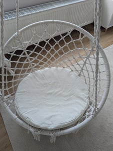 tillvex Chaise suspendue Gris 200kg à suspendre | Chaise suspendue Indoor & Outdoor | Panier suspendu résistant aux intempéries | Panier à bascule avec coussin Photo du client 3
