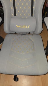 WOLTU Gaming Stuhl mit Taschenfederkissen, ergonomischer Drehstuhl, Tech-Stoff, Grau Kunden-Foto 2