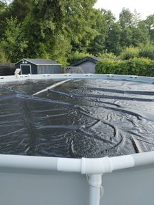 tillvex Telo solare rotondo per piscina 366 cm - Nero Telo solare Riscaldamento solare Telo di copertura solare Riscaldamento per piscina Telo termico Foto del cliente 1