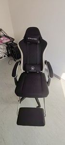 PLAYER Gaming Stuhl Ergonomischer Gaming Sessel Schreibtischstuhl PC Gamer Racing Stuhl mit Stoffoberfläche, Federsitzkissen, Verbindungsarmlehnen Kunden-Foto 35