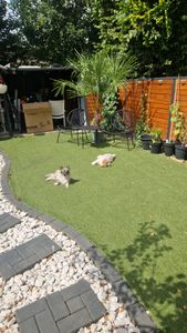 SONGMICS Balkonmöbel, 3er Set, Gartenmöbel-Set, mit Tisch, 2 Stühlen, tintenschwarz Kunden-Foto 1