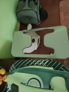 KADAX Bügelbrett mit hitzebeständiger Bügeleisenablage, Robuster Bügeltisch mit stabilen Beinen (Grün) Kunden-Foto 3