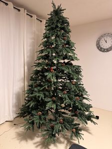 COSTWAY 240cm LED albero di Natale artificiale, albero di Natale con sistema pieghevole e supporto in metallo, albero di Natale decorato, albero di Natale artificiale ideale per casa, ufficio, negozi e hotel Foto del cliente 3
