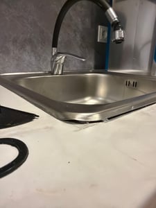 Edelstahl Spüle Rund Ø 51 cm Tiefe 12 cm Kratzfest Reversibel für 45 cm Unterschrank Kunden-Foto 3