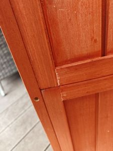 COSTWAY Lagerschrank mit herausnehmbarem Regal & 4 Universalrädern, Holzschrank, Geräteschrank für Garten, Innenhof und drinnen Kunden-Foto 6