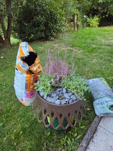 Grabschale mit Selbstbewässerung Grabvase mit Wasserspeicher Pflanzschale als Grabschmuck Blumenschale Groß Grab Vase Friedhof Wetterfest Grabschale Bronze Ø 30 Kunden-Foto 2