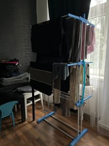 Wäscheständer-Turm 172 cm mit Rollen, Wäscheturm klappbar, 3 Ebenen, 32 m Trockenlänge, Standtrockner bis 40 kg, platzsparend, Kleiderständer, Retoo Kunden-Foto 12
