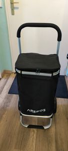 AREBOS 3in1 Einkaufstrolley 56L Schwarz | Klappbar, Kühlfach & Rollen Kunden-Foto 6