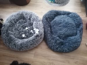 SWANEW Hundebett Hundebetten Hundekissen LUXUS Katzenbett Plüsch Schlafplatz Haustierbett dunkelgrau 80cm Kunden-Foto 5