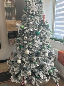 COSTWAY 180cm sztuczna choinka ze śniegiem, 600 igieł PVC i metalowy stojak, jodła, choinka, szybki system składania Zdjęcie produktu od klienta nr 13
