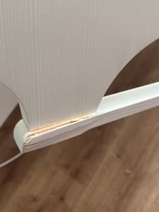 Weiße Eckbank II aus Kiefernholz mit lackiertem Sitzplatz 120 x 150 Kunden-Foto 2
