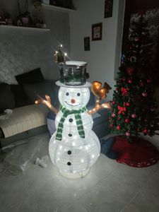 ALIGHTUP Bonhomme de neige LED Personnage de Noël avec 90 lumières blanches froides 120 cm Photo du client 3