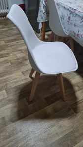 DEULINE® Esszimmerstühle Essstühle Esszimmerstuhl SGS Massivholz Polsterstuhl Stühle OSLO WEISS 521247 Kunden-Foto 1