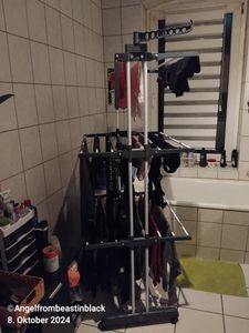 KESSER® Wäscheständer-Turm mit Rädern Platzsparender Wäschetrockner für Innen & Außen 4-Etagen 2 drehbare Seitenflügel und 6 klappbare Ebenen Standtrockner Wäscheturm Zusammenklappbar Kunden-Foto 1
