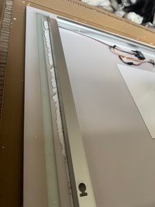 AICA LED Badspiegel 100x80cm Palmer-Serie 3 Lichtfarbe 3000K-6000K Dimmbar Wandspiegel mit Touch/Wandschalter Beschlagfrei Auto-Abschaltung IP44 Kunden-Foto 5