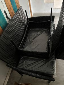 Zestaw ogrodowy z polirattanu 200161, 4-częściowy zestaw mebli ogrodowych z sofą, 2 fotelami i stołem Zdjęcie produktu od klienta nr 4