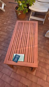 Gartentisch aus Eukalyptus Holz - 110 x 70 cm - Outdoor Esstisch ausMassivholz geölt Kunden-Foto 1