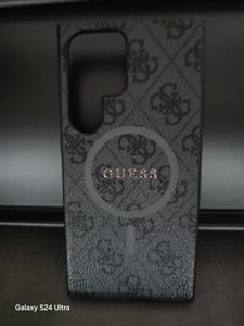 Guess 4G Collection Magsafe-Hülle Aus Leder Und Metalllogo Für Samsung Galaxy S24 Ultra - Braun Kunden-Foto 1