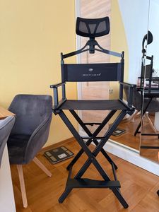 Schminkstuhl  Make-up Stuhl Regiestuhl Klappstuhl Alu Kopfstütze Fußstütze 9957 Kunden-Foto 3
