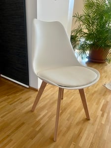 MCC Retro Esszimmerstühle EVA, gepolstert, Kunstleder, Design Stuhl, Küche, Lounge, 4er Set in Weiß Kunden-Foto 1