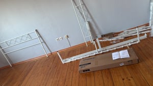 Metalowa rama łóżka Yaheetech z zagłówkiem w kształcie krzyża, rama łóżka 90 x 200 cm, czarna Zdjęcie produktu od klienta nr 1