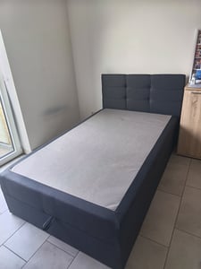 Boxspringbett Best Mini mit Bettkasten und Matratzentopper - Einzelbett mit Bonell-Matratze und Topper, Polsterbett, Bett, Schlafzimmer (Beige (Inari 22), 90 x 200 cm) Kunden-Foto 3