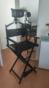 Schminkstuhl  Make-up Stuhl Regiestuhl Klappstuhl Alu Kopfstütze Fußstütze 9957 Kunden-Foto 4