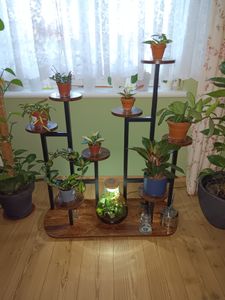 Tribesigns Pflanzenständer für den Innenbereich, mehrstöckig, 11 Topfpflanzenregale, Blumenständer, Pflanzgefäß-Organizer für Garten, rustikales Braun Kunden-Foto 1