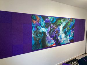 12 Stück Akustikpaneele selbstklebend hohe Dichte Wanddekoration Orange 30*30cm Kunden-Foto 1
